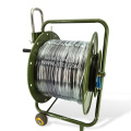 All-metal Deployable fiber optic cable drums with wear-resistant rubber wheel